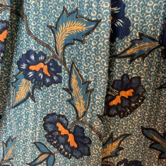 Ulla Johnson Annie Top Womens 2 Cornflower Blue Floral Cotton Blend Blouse Boho - Picture 12 of 15